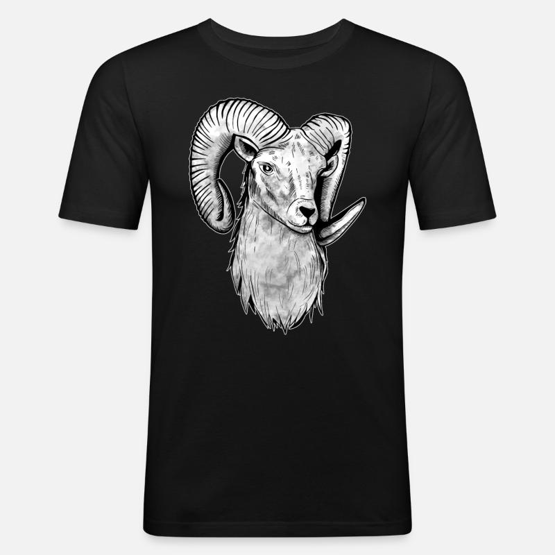 Widder Geschenk Sternzeichen - Männer Slim Fit T-Shirt - Schwarz