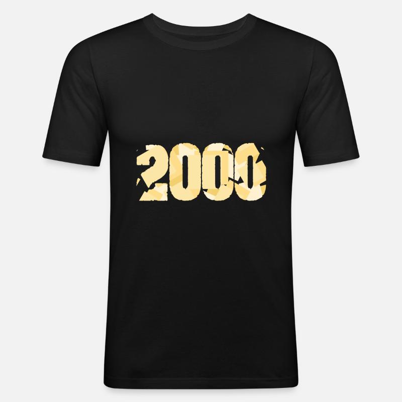 2000 - Männer Slim Fit T-Shirt - Schwarz