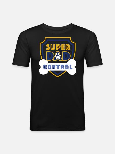 Super Dad Control Dark Blue - Men's Slim Fit T-Shirt - black