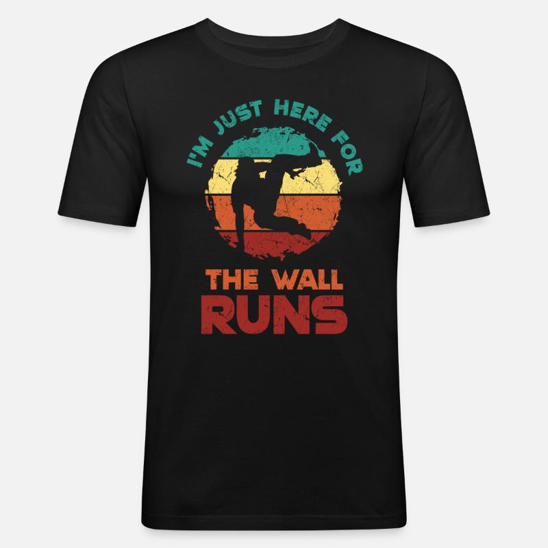 Parkour - Männer Slim Fit T-Shirt - Schwarz