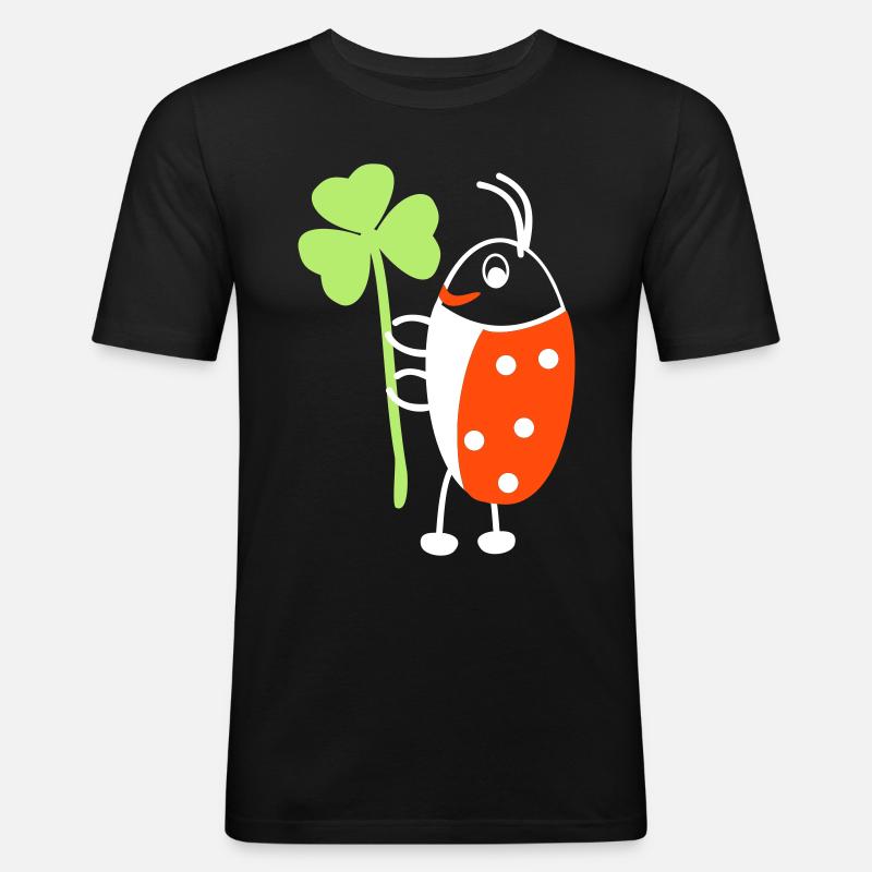 Glückskäfer - Männer Slim Fit T-Shirt - Schwarz