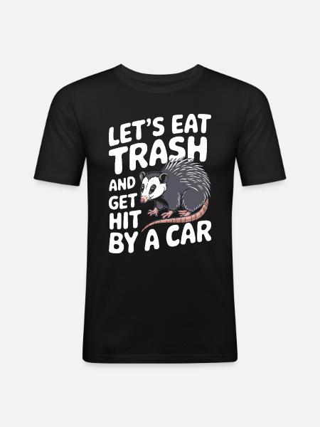 Opossum Possum Animal - Men's Slim Fit T-Shirt - black