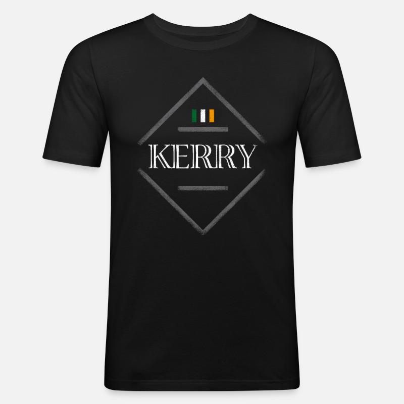 Kerry - Männer Slim Fit T-Shirt - Schwarz