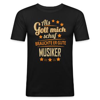 Musiker - T-Shirt lustige Sprüche - Männer Slim Fit T-Shirt - Schwarz - Vorne - Nik (191cm)
