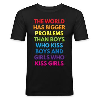 LGBTQ+ - T-shirt près du corps Homme - noir - Devant - Nik (191cm)