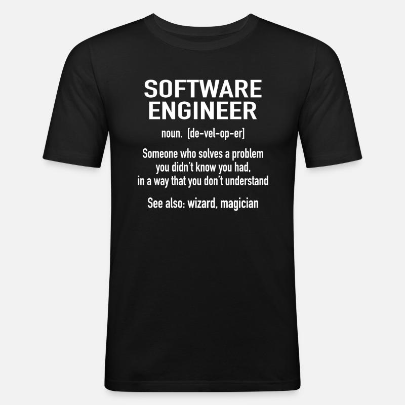 Software Engineer Engineering Definition - Männer Slim Fit T-Shirt - Schwarz
