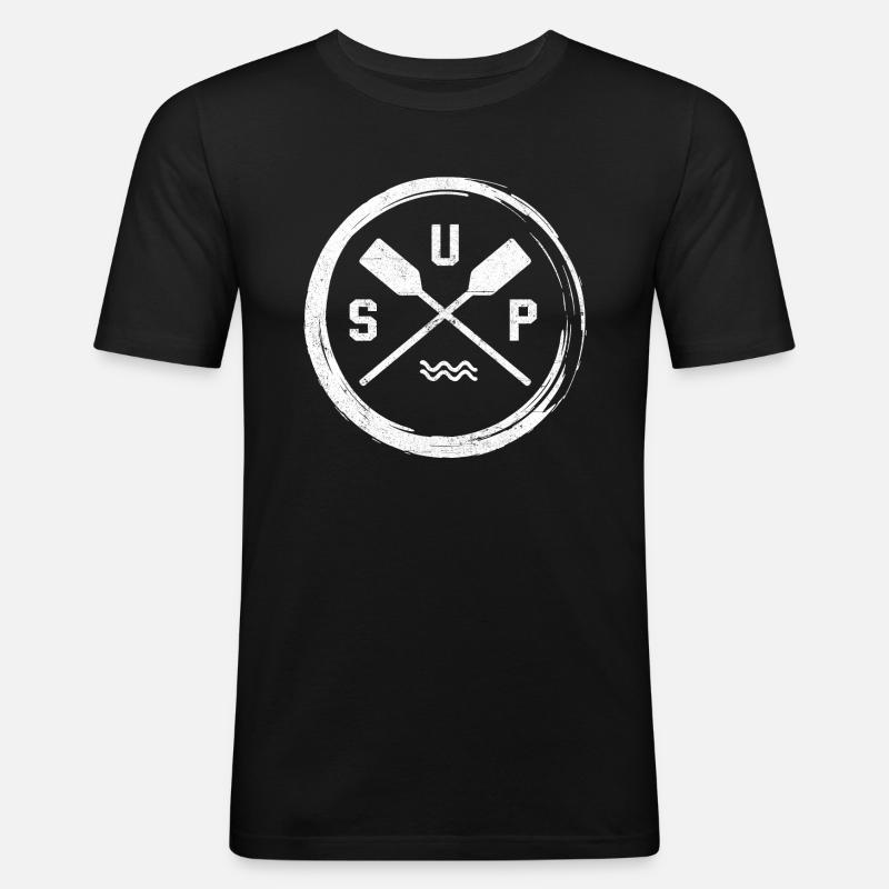 SUP - Männer Slim Fit T-Shirt - Schwarz
