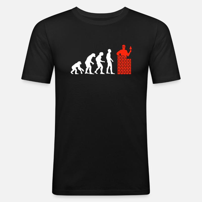 Handwerker Maurer Geschenk Heimwerker Evolution - Männer Slim Fit T-Shirt - Schwarz