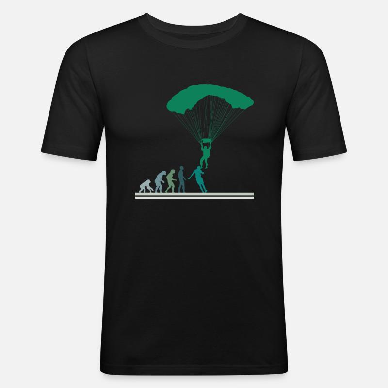 Fallschirmspringer Evolution Fallschirm Skydiving - Männer Slim Fit T-Shirt - Schwarz