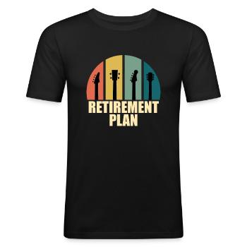Old Man with Guitar Pensioner Musician Retro - Men's Slim Fit T-Shirt - black - Front - Nik (191cm)