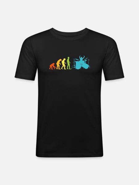 Muziekband Drummer Evolution Drumsticks - Mannen slim fit T-shirt - zwart
