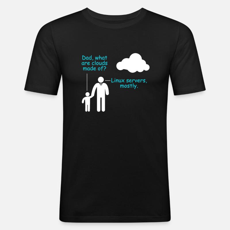Coder Software Developer Witz Cloud Linux Server - Men's Slim Fit T-Shirt - black