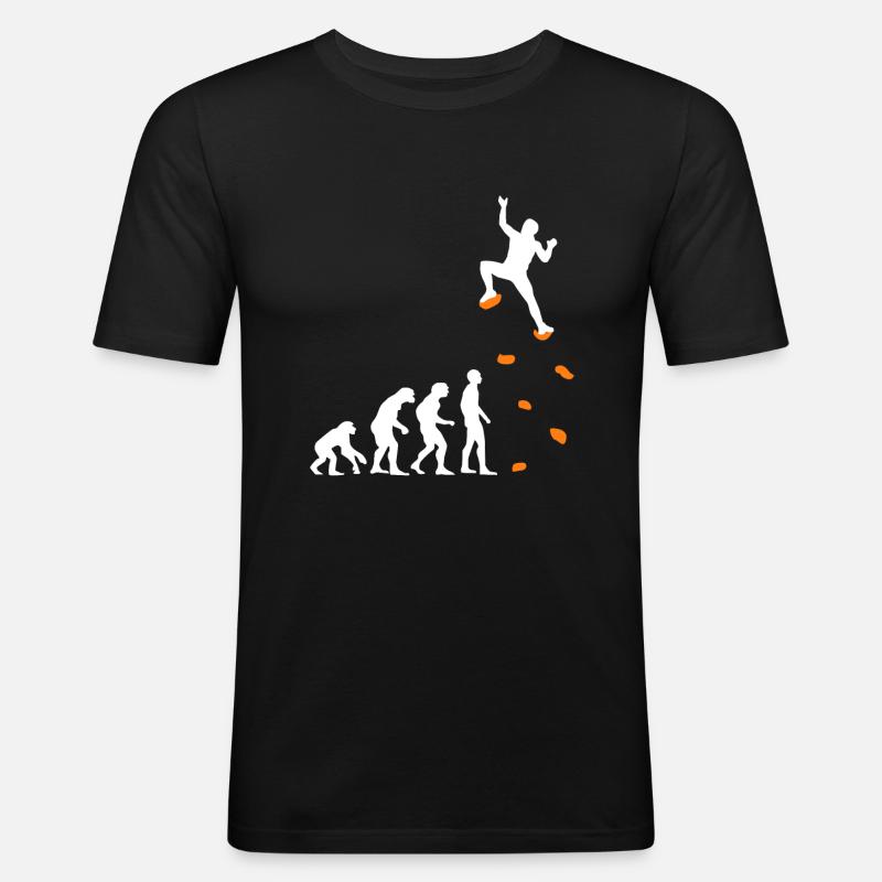Kletter Evolution Kletterwand Klettern Bouldern - Männer Slim Fit T-Shirt - Schwarz