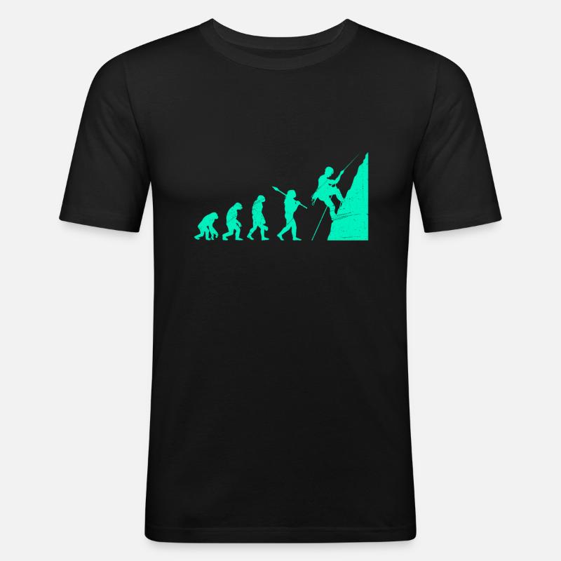 Climbing Evolution Monkey Boulderer Climber Climber - Men's Slim Fit T-Shirt - black