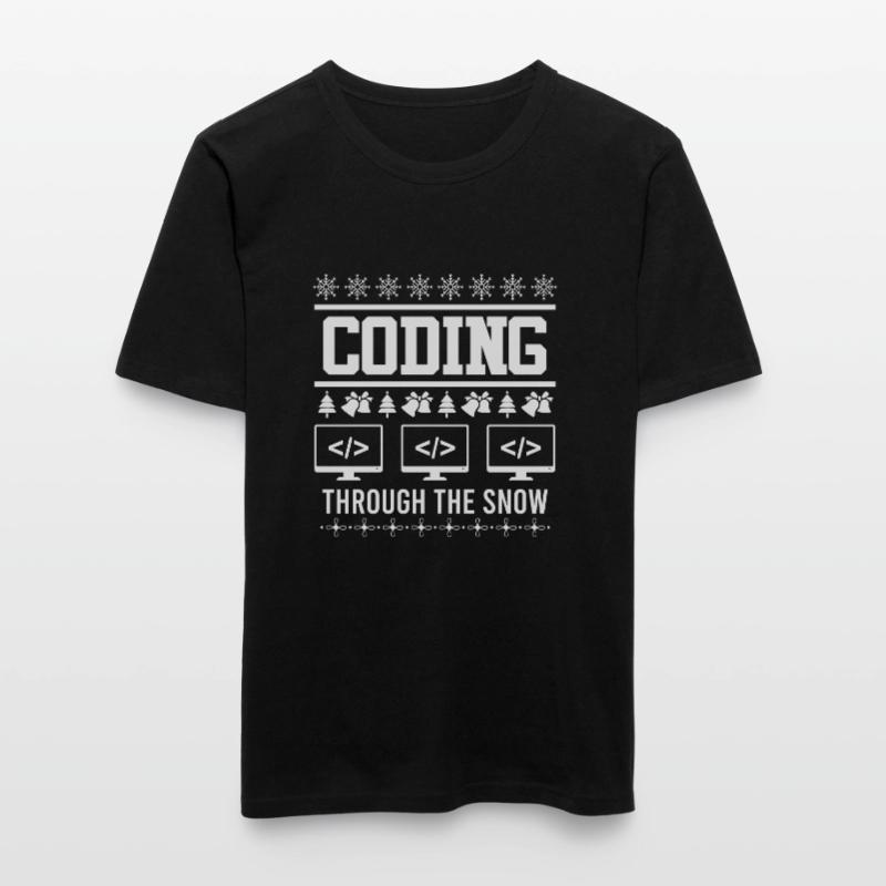 Coder Ugly Christmas Noël Coding through T-shirt près du corps Homme