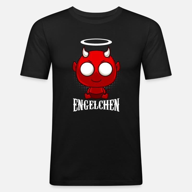 Engelchen Teufelchen Teufel - Männer Slim Fit T-Shirt - Schwarz