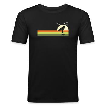 Wing Surf Retro Wing Foil Wingfoil - T-shirt près du corps Homme - noir - Devant - Nik (191cm)