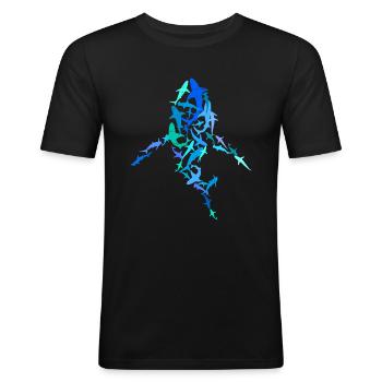 Hai Schwarm Hai Taucher Taucher - Männer Slim Fit T-Shirt - Schwarz - Vorne - Nik (191cm)
