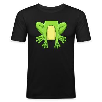 Frosch Kostüm Karneval Fasching Frosch - Männer Slim Fit T-Shirt - Schwarz - Vorne - Nik (191cm)