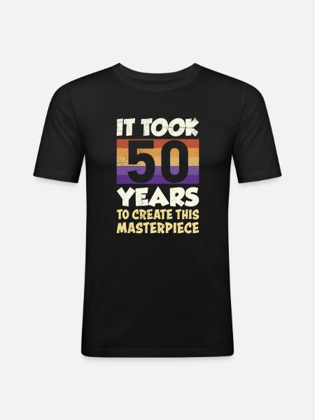 Dad's birthday 50 - Men's Slim Fit T-Shirt - black