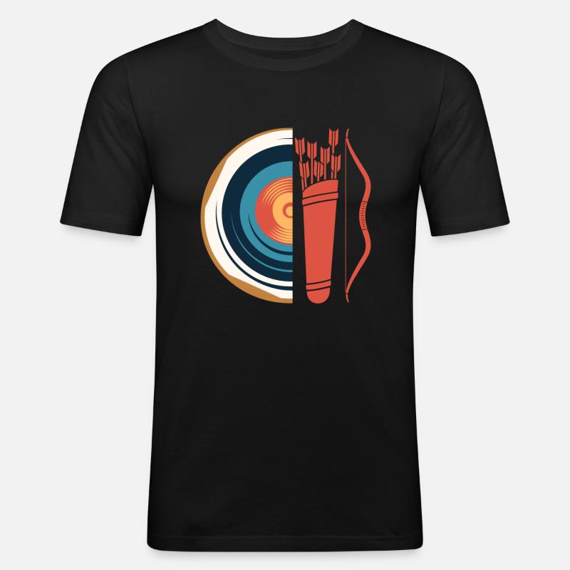 Langbogen Bogenschütze Bogenschießen - Männer Slim Fit T-Shirt - Schwarz