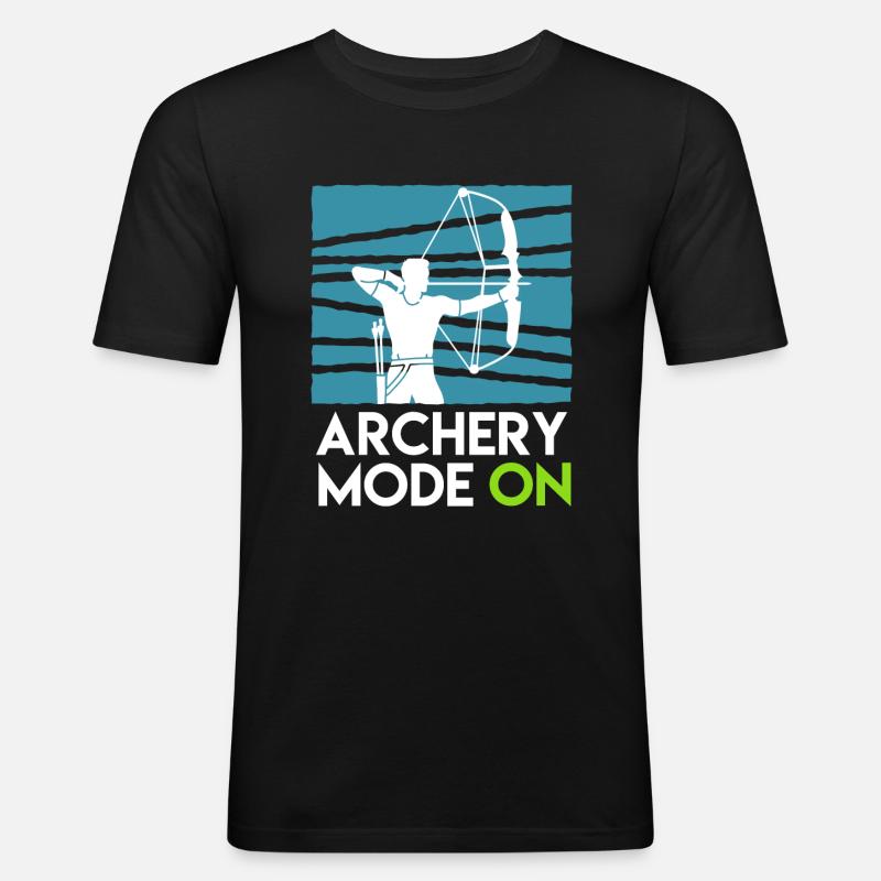 Archery Mode On Compoundbogen - Männer Slim Fit T-Shirt - Schwarz
