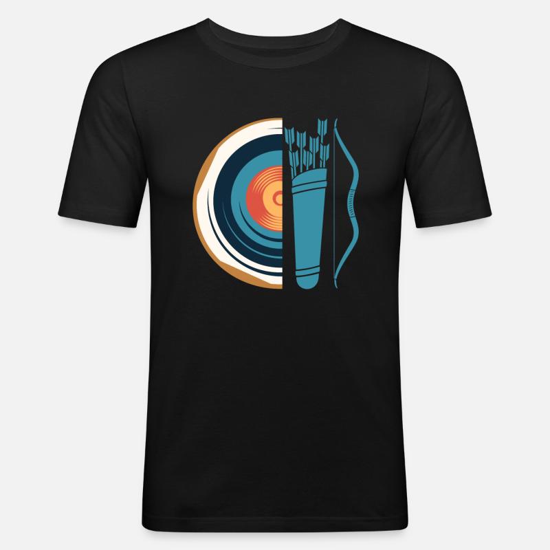 Langbogen Bogenschütze Bogenschießen - Männer Slim Fit T-Shirt - Schwarz