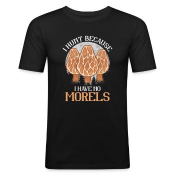 Pilzsammler - Männer Slim Fit T-Shirt - Schwarz - Vorne - Nik (191cm)