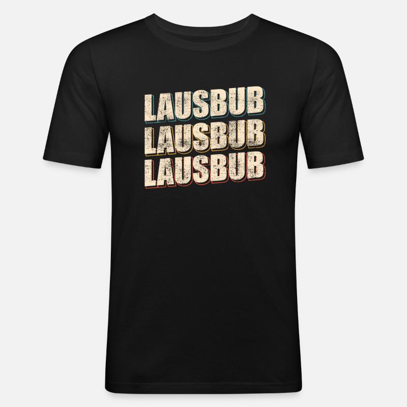 Lausbub Lausbube - Männer Slim Fit T-Shirt - Schwarz
