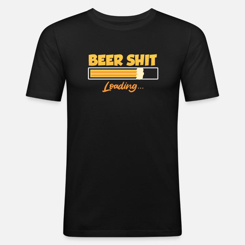 Bierschiss loading - Männer Slim Fit T-Shirt - Schwarz