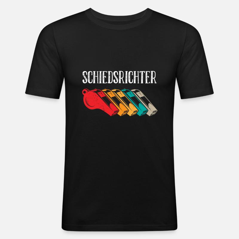 Schiedsrichter Evolution Schiri - Männer Slim Fit T-Shirt - Schwarz