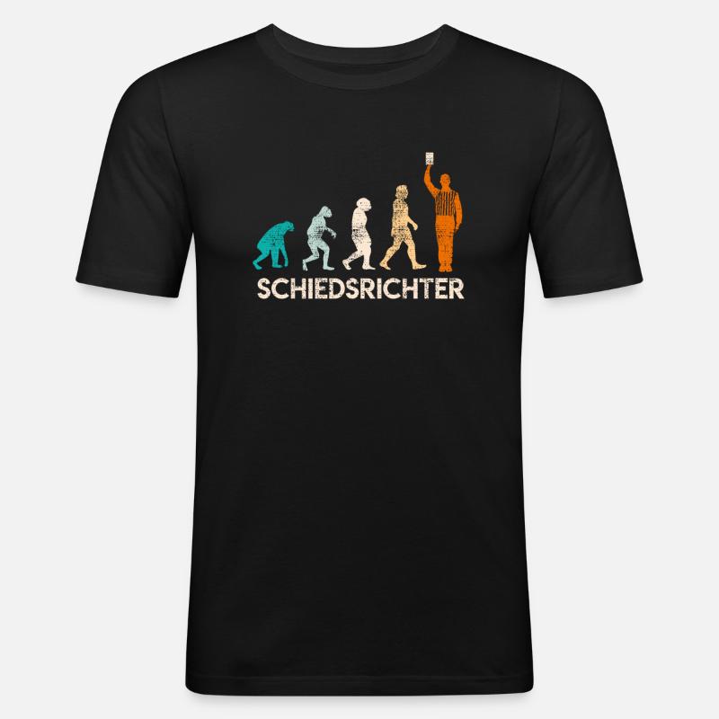 Evolution Referee Schiedsrichter Entwicklung - Männer Slim Fit T-Shirt - Schwarz
