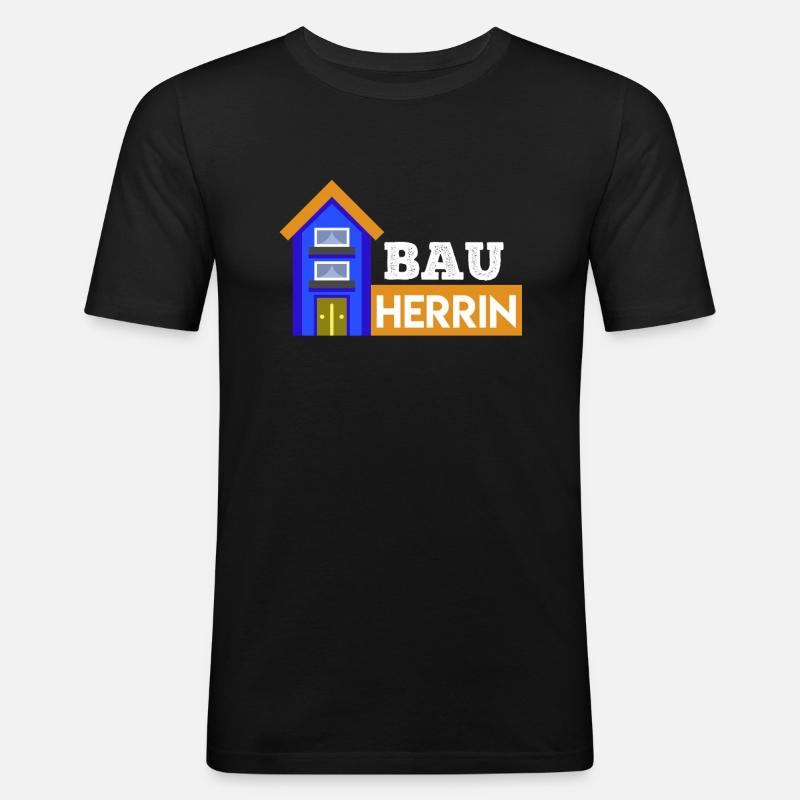 Bauherrin Eigenheim Hausbauer - Männer Slim Fit T-Shirt - Schwarz