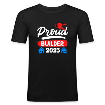 Proud client 2023 Topping-out ceremony for owner-occupied homes - Men's Slim Fit T-Shirt - black - Front - Nik (191cm)