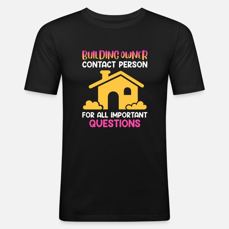 Bauherr Bauherrin Eigenheim - Männer Slim Fit T-Shirt - Schwarz