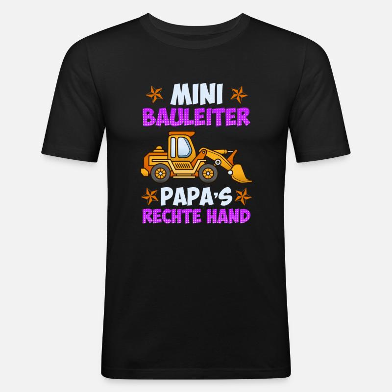 Eigenheim Kinder Spruch Bauleiter - Männer Slim Fit T-Shirt - Schwarz