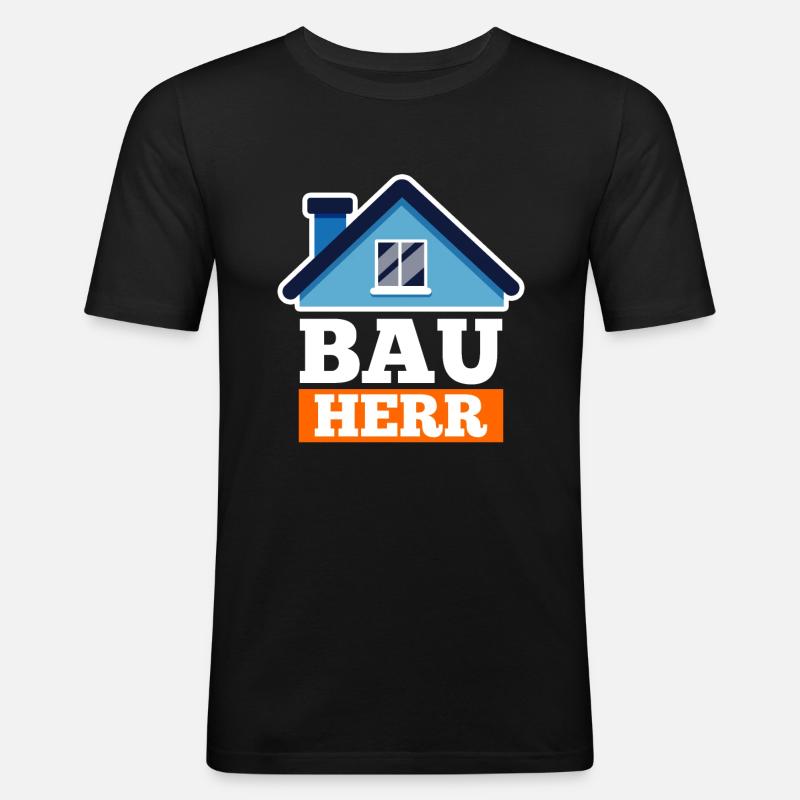 Bauherr - Männer Slim Fit T-Shirt - Schwarz