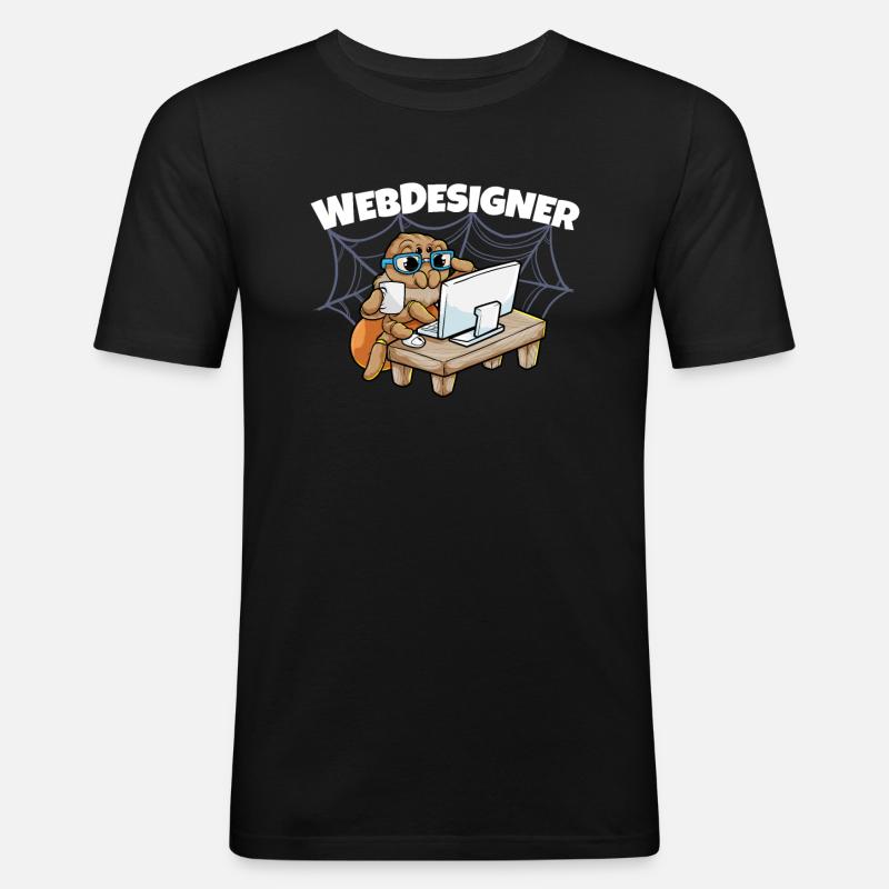 Webdesign Spider Programmation Programmeur IT - T-shirt près du corps Homme - noir