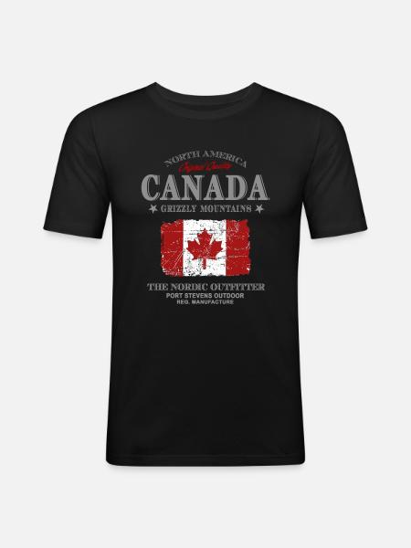 Kanada - Maple Leaf - Canada - Men's Slim Fit T-Shirt - black