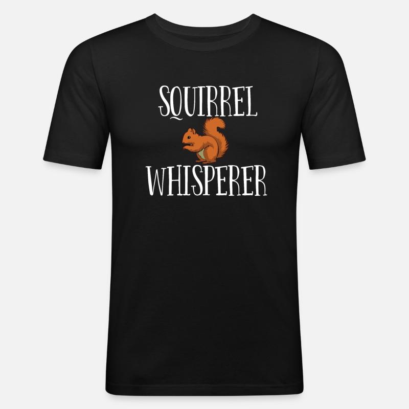 Eichhörnchen-Flüsterer - Männer Slim Fit T-Shirt - Schwarz
