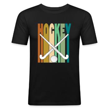 Feldhockey Retro - Männer Slim Fit T-Shirt - Schwarz - Vorne - Nik (191cm)