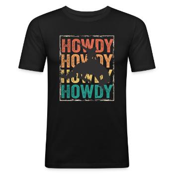 Rodeo Howdy - Men's Slim Fit T-Shirt - black - Front - Nik (191cm)