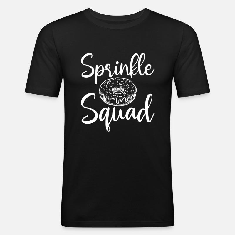 Sprinkle Squad Donut - Männer Slim Fit T-Shirt - Schwarz
