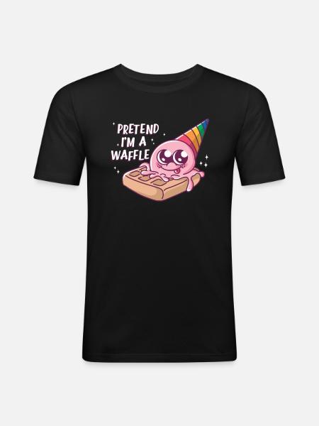 Imagine I'm a waffle joke - Men's Slim Fit T-Shirt - black
