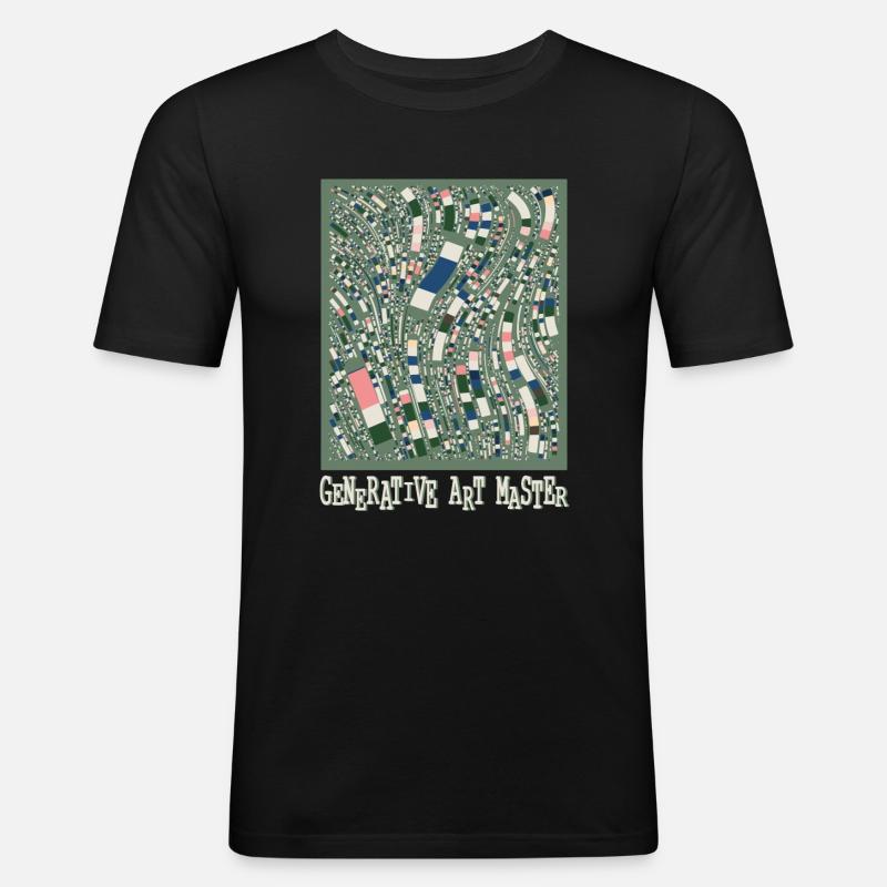 Generativer Kunstmaster-Programmierbildcode - Männer Slim Fit T-Shirt - Schwarz