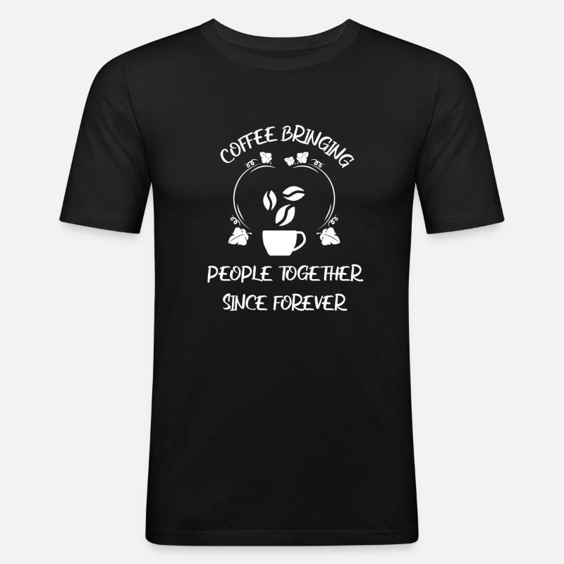 Kaffee Espresso Käffchen - Männer Slim Fit T-Shirt - Schwarz