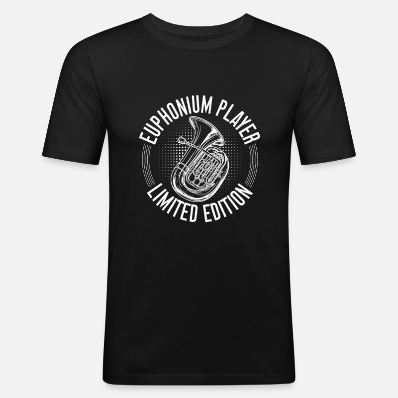 Bariton Player Limited Edition Euphonium - Männer Slim Fit T-Shirt - Schwarz