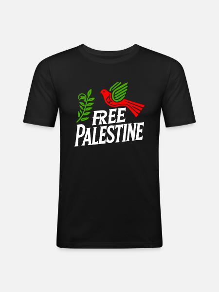 Free palestine - Men's Slim Fit T-Shirt - black