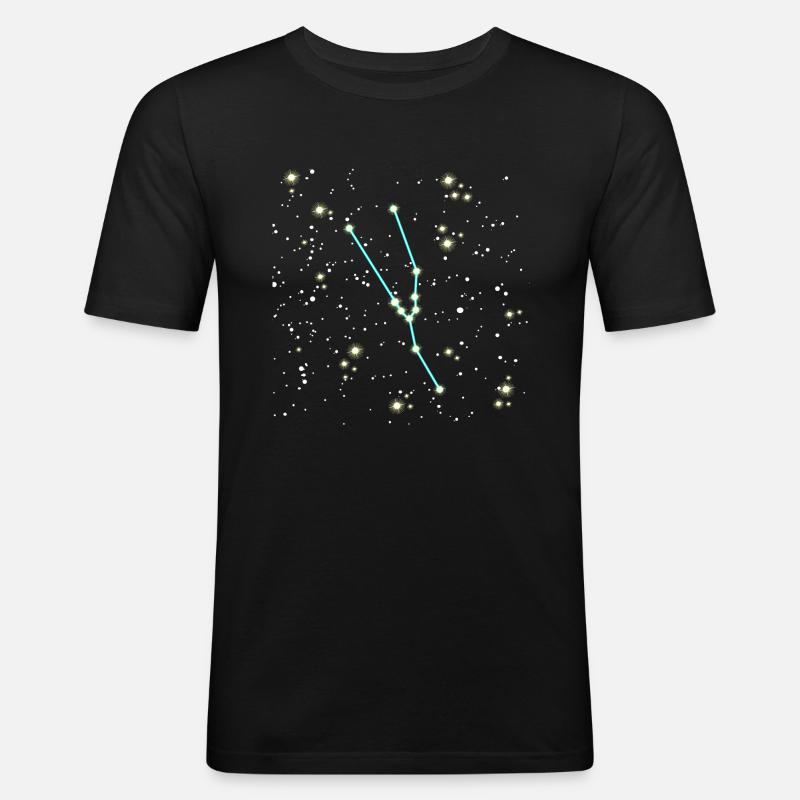 Stier Sternzeichen Weltall Design - Männer Slim Fit T-Shirt - Schwarz