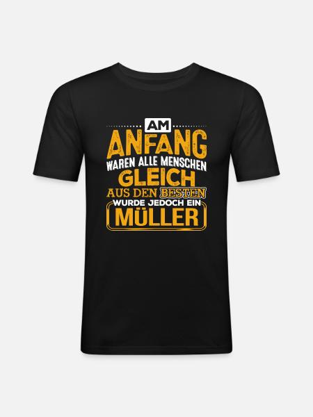 MÜLLER - Der Beste - Männer Slim Fit T-Shirt - Schwarz